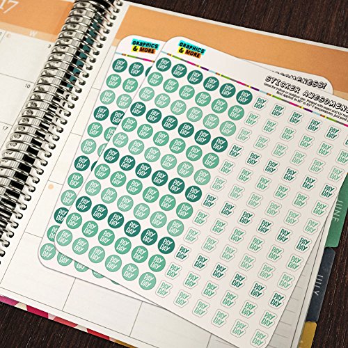 Pay Day Dots Planner Calendar Scrapbooking Crafting Stickers - Teal - Clear