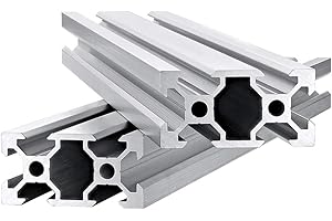 IXGNIJ 2pcs 500mm V Slot 2040 Aluminum Extrusion European Standard Anodized Linear Rail for 3D Printer Parts and CNC DIY Silver(500mm)