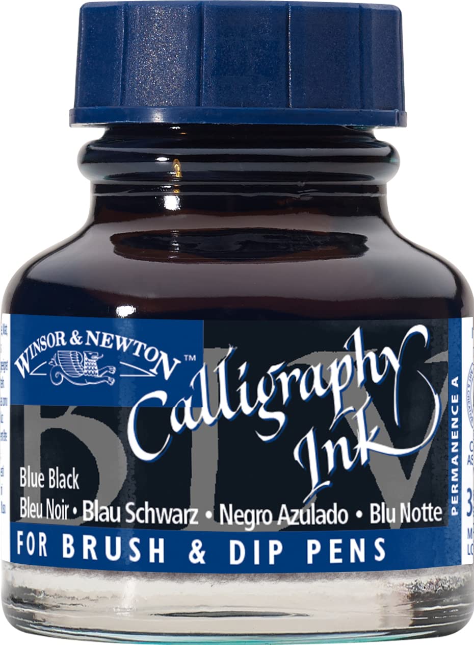 Winsor & Newton Calligraphy Ink Bottle, 30 ml - Blue Black , 1111034