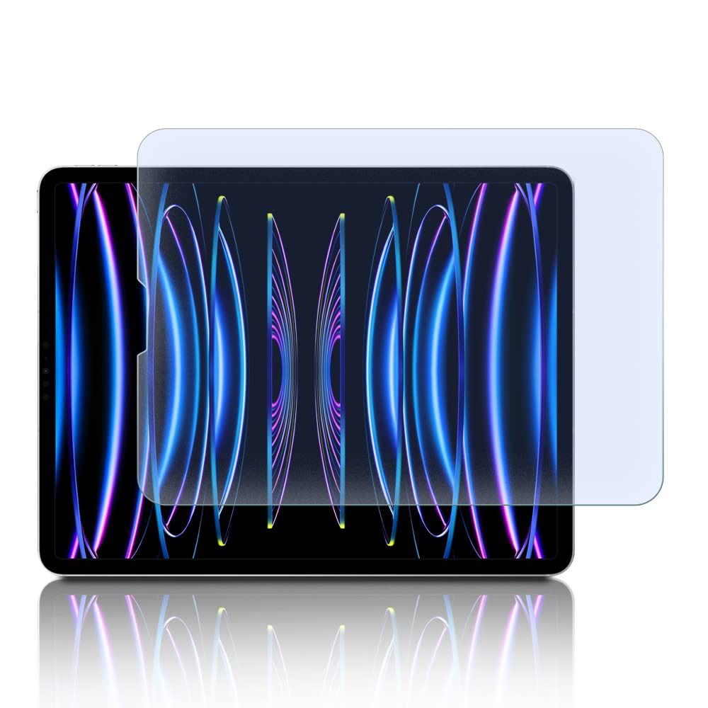 PaceBid Anti Blue Light Screen Protector Compatible with iPad Air 5 2022, [Anti Eye Strain][Blocks Excessive Harmful Blue Light & UV][Face ID Complete] 9H Tempered Glass for iPad Air 5 2022
