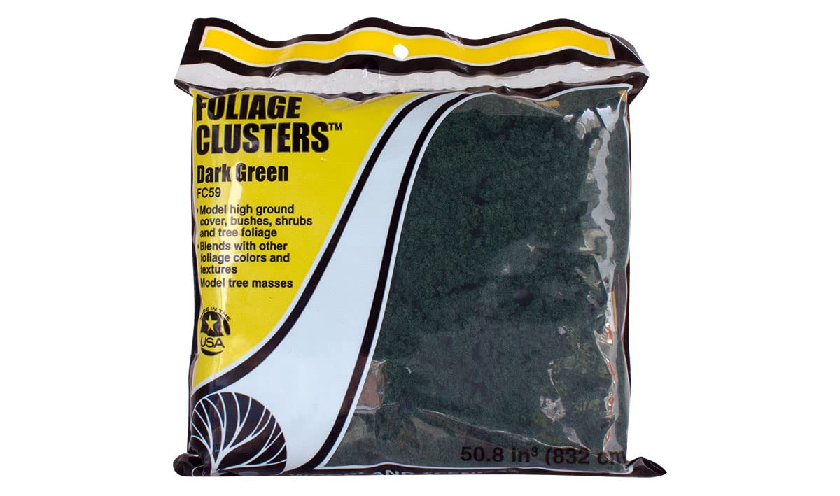 Woodland Scenics FC59 Foliage Material Bushes Dark Green Clump Foliage Approx. 115 g Dark Green