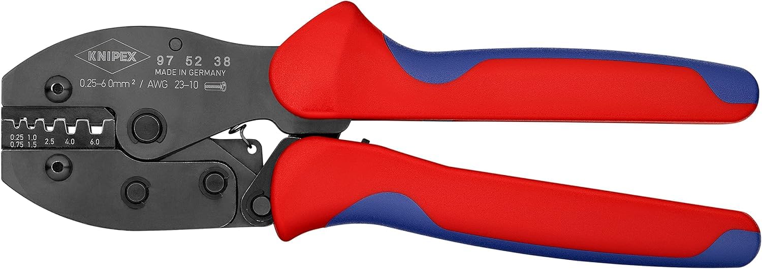 KNIPEX Preciforce Crimping Pliers in Blister with Multi-Component Handles 220 mm, 97 52 38 SB