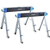 KASTFORCE Folding Sawhorse 2200 lb /1000kg capacity Heavy Duty Jobsite Table Stand with Folding Legs Twin Pack KF3005
