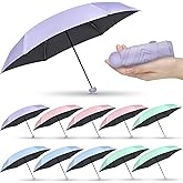 Sweetude 12 Pcs Travel Mini Umbrellas for Purse Bulk Folding Compact Lightweight Windproof UV Pocket Collapsible Umbrella for Kids Backpack Rain Wedding Party Women Girls