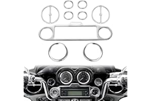 AMAZICHA 9 PCS Stereo Accent Speedometer Speaker Trim Loop Set Compatible for Harley Davidson Electra Street Glide Ultra Classic Models 1986-2013