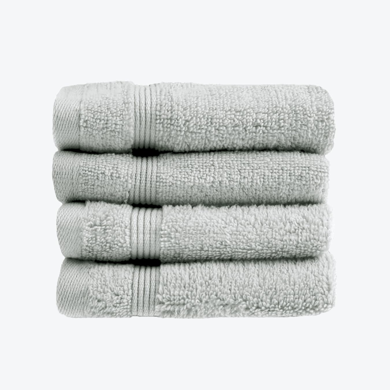 Allure Zero Twist Face Cloths Pack of 4 30 x 30cm, 100% Egyptian Cotton Flannels (Dove Grey)