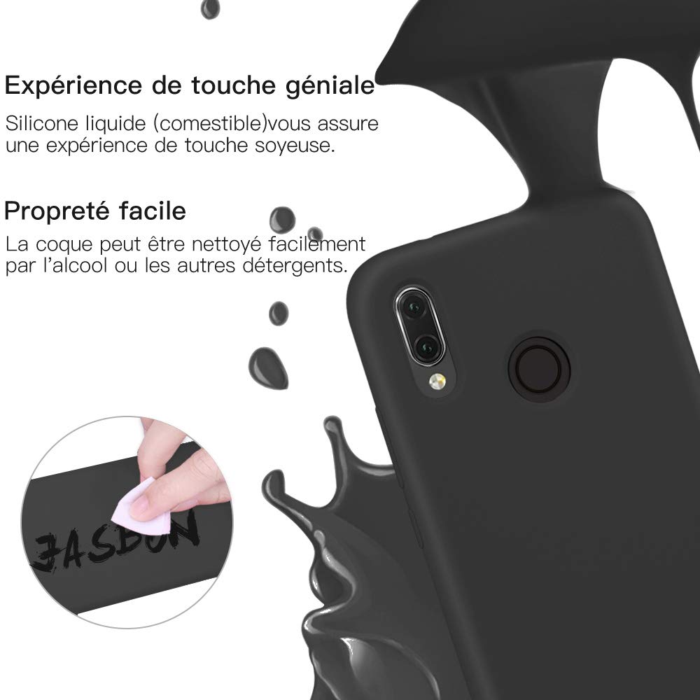 JASBON Coque pour Huawei P20 Lite Coque Silicone Gel Souple Housse Etui de Protection Anti Choc pour Huawei P20 Lite - Noir