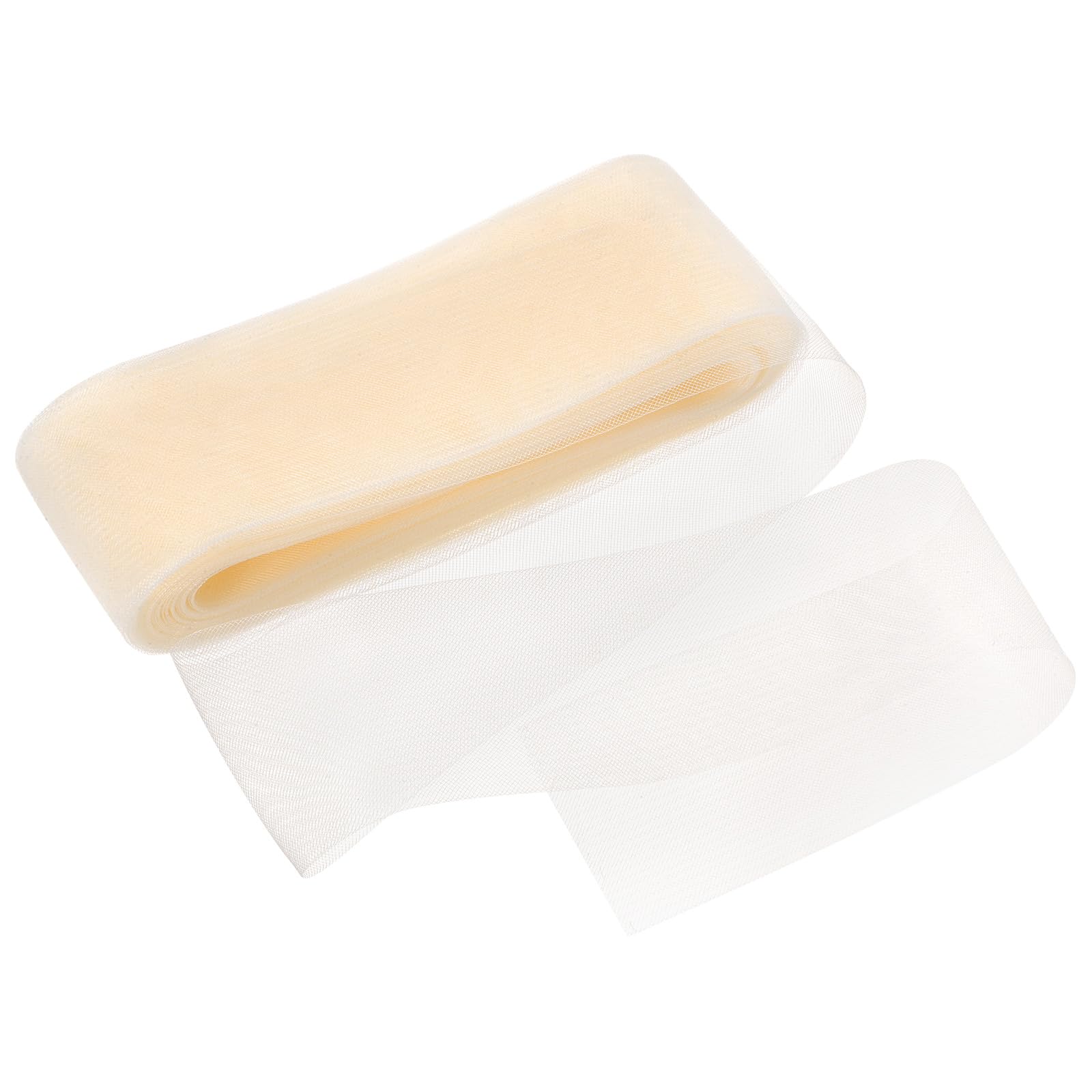 M METERXITY Stiff Horsehair Braid 4 Inch Wide 50 Yards Soft Polyester Horsehair Braid Roll for Wedding Dress/Dance Formal Dress Accessories/Skirt Boning Sewing Shaping [Bright White]