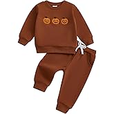 Fernvia Toddler Baby Girl Clothes 3 6 9 12 18 24 Months Fall Outfits Solid Long Sleeve Sweatshirt Tops + Pants Set