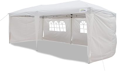 Goutime 3x6m Pop Up Canopy Gazebo Tent with 4 Sidewalls & Wheel Bag