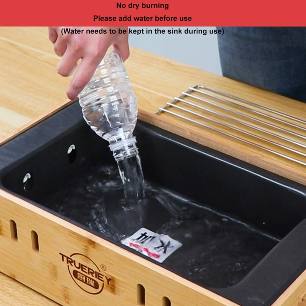 review Shelf Barbecue Grill, Electric Grill, Indoor and Outdoor use, Adjustable Temperature Regulator, Removable drip Tray and Spice Rack, Indoor Smoke-Free Electric Grill, Fast Heating and Easy to Clean