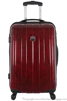 FRANCE BAG CANCUN, Unisex Koffer rot Bordeaux crocodile 50 cm