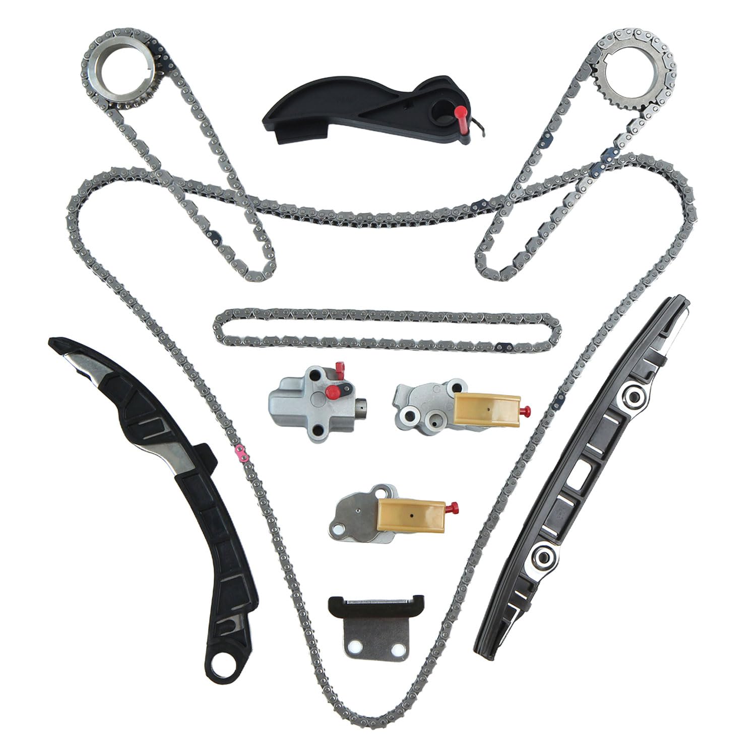 Photo 1 of Autoexact 130286KA0A Engine Timing Chain Kit Fit for 3.5L V6 VQ35DD 2017-2024 Infiniti QX60 Nissan Pathfinder 130216KA0A 130706KA0A 130706KA1B 130706KA1C 130856KA0A 130856KA1B 13091JA10A 150416KA0A