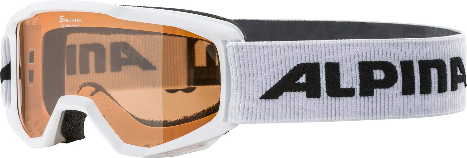 ALPINA Unisex - Children, PINEY ski goggles, white, One Size