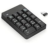 2.4G Numeric Keypad, Jelly Comb 18 Keys Wireless Silent Number Pad with Mini USB Receiver, for iMac, Macbook, Laptop / Notebook, Desktop / PC Computer Compatible with Windows and OS X System