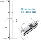 OFFO Shower Riser Rail 82cm Segmented Wall Mounted Adjustable 50-81cm Chrome view 6
