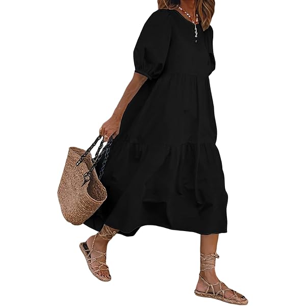 Forever 21 Women's Smocked Chiffon Peasant-Sleeve Dress Black X-Small at  Amazon Women's Clothing store