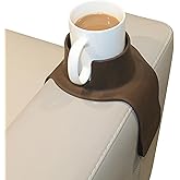 HIT PRODUCTS CouchCoaster® - Original & Patented Armrest Couch Cup Holder, Mocha Brown - A Weighted, Silicone, Anti Slip Coaster Stops Spills On Your Sofa, Armchair Or Recliner & Keeps Drinks in Reach