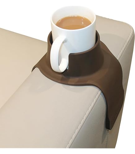 Vodvob Red Silicone Couch Cup Holder & Coaster - 16.5x5.5 Inch Anti-Spill Drink Tray For Sofa, Recliner & Armchair