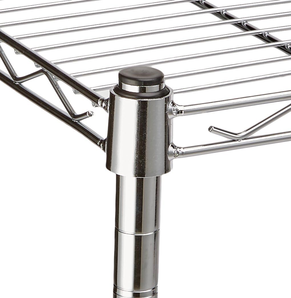 Basics 3-Shelf Adjustable, Heavy Duty Storage Shelving Unit (250 lbs loading capacity per shelf), Steel Organizer Wire Rack, Chrome (23.3L x 13.4W x 30H): Home & Kitchen