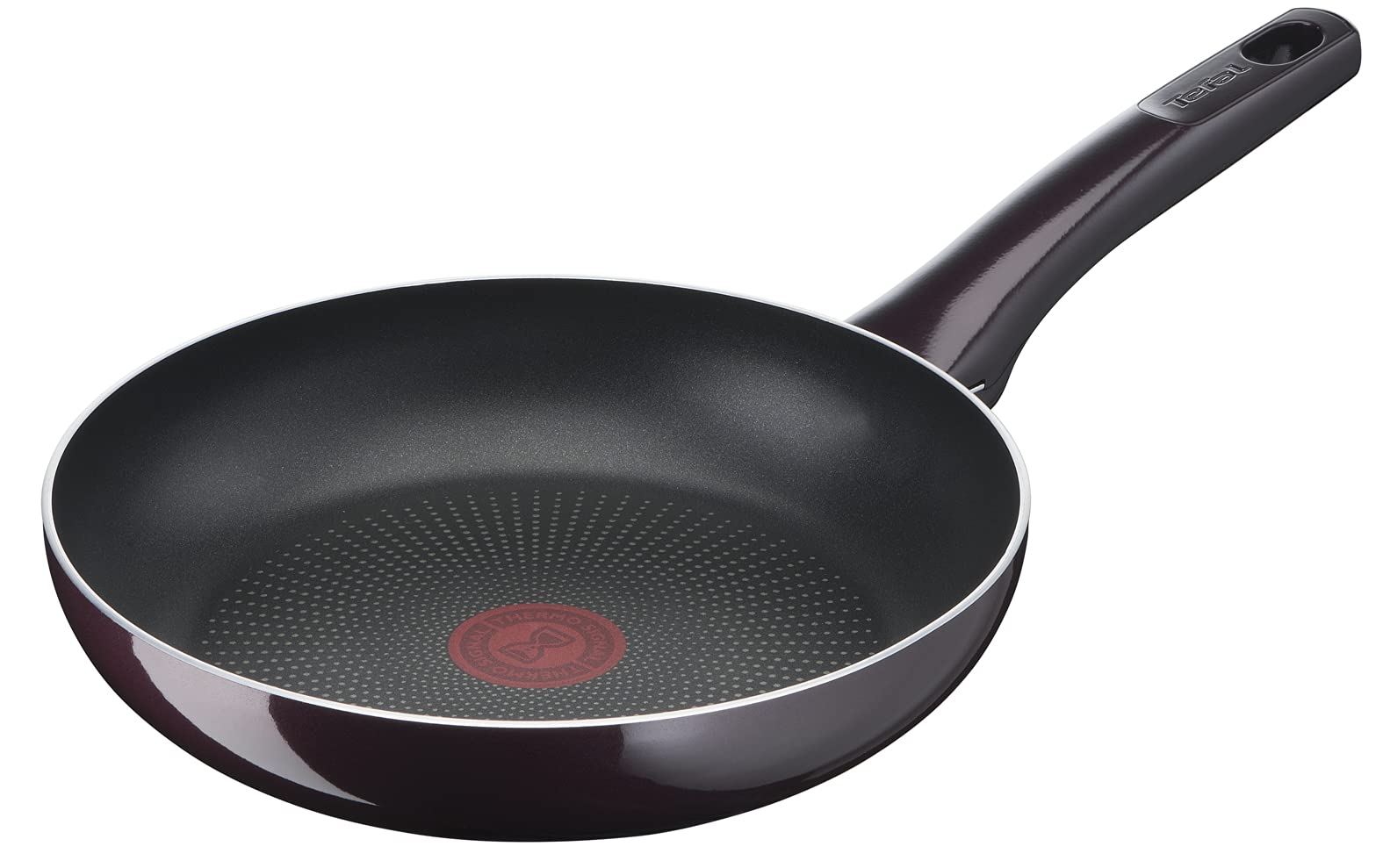 Tefal D52202 Resist Intense Frying Pan 20 cm, Non-Stick Coating, Flame Protect Resistant, Thermal Signal. Deep Shape, Easy Clean, Safe, Bordeaux Red