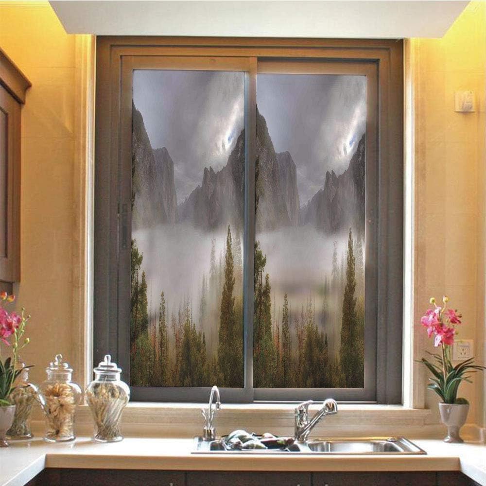 Yosemite 3D No Glue Static Decorative Privacy Window Films