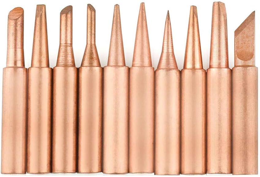 erDouckan Soldering Iron Tips Tool Sets | Perfect for Family Working | 6/10Pcs 900M-T-K Pure Copper Welding Soldering Iron Tips Welding Head Tool Kit - Copper 10pcs
