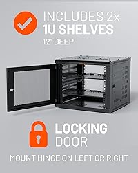 ECHOGEAR 9U Network Rack - Enclosed Wall Mount Rack