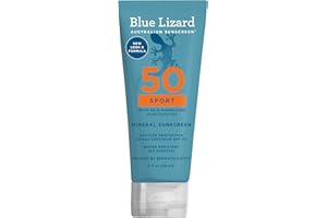 Blue Lizard Sport Mineral SPF 50 Lotion, Ideal for Athletes, 100% Mineral Sunscreen Actives, Fragrance-Free, Paraben-Free, Vegan, 3.0 fl oz