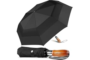 Lejorain Large Compact Golf Umbrella - Oversized Auto Open Close Folding Golf Umbrella Travel 210T Dupont Teflon Coated Vented Windproof Double Canopy for Women Men