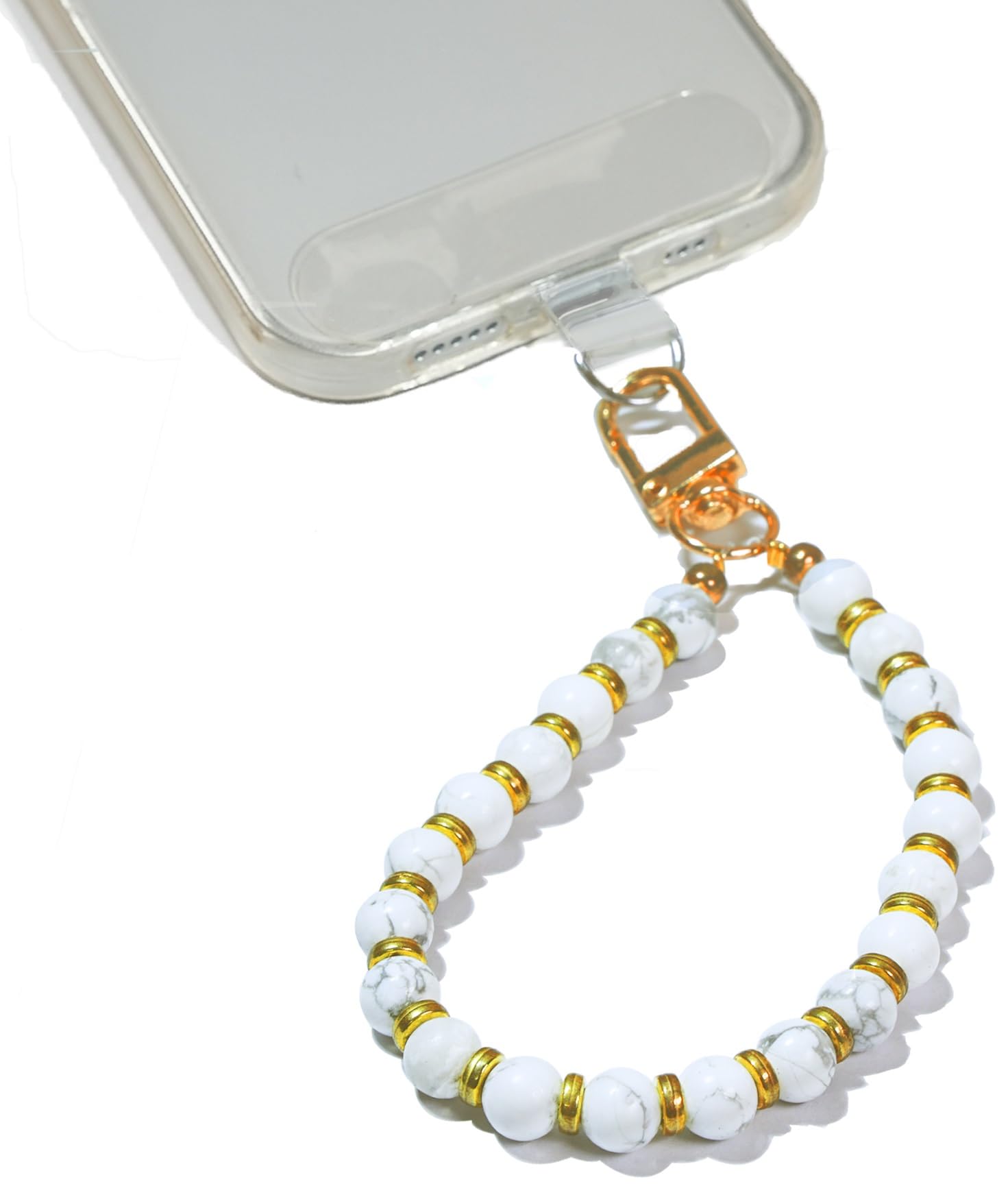 AMAYO - Natural Stone Mobile Chain, Pendant, Beads Lanyard, Wrist Strap, Compatible with Any Smartphone