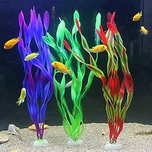 chunnron Piante Acquario Artificiali Piante Acquario Piante Decorative per acquari Ornamenti per Acquario Medio…