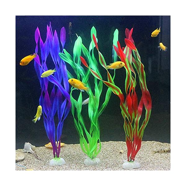 chunnron Piante Acquario Artificiali Piante Acquario Piante Decorative per acquari Ornamenti per Acquario Medio…