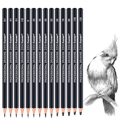 14Pcs/Set Art Sketch Pencils - 12B,10B,8B,7B,6B,5B,4B,3B,2B,B,HB,2H,4H,6H - Graphite Pencil for Adults & Kid Artists Drawing Beginners - 2H Pencil - Thumbnail 7