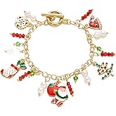 VIRAVENTO Christmas Bracelets for Women Xmas Charm Holiday Bracelets Jewelry
