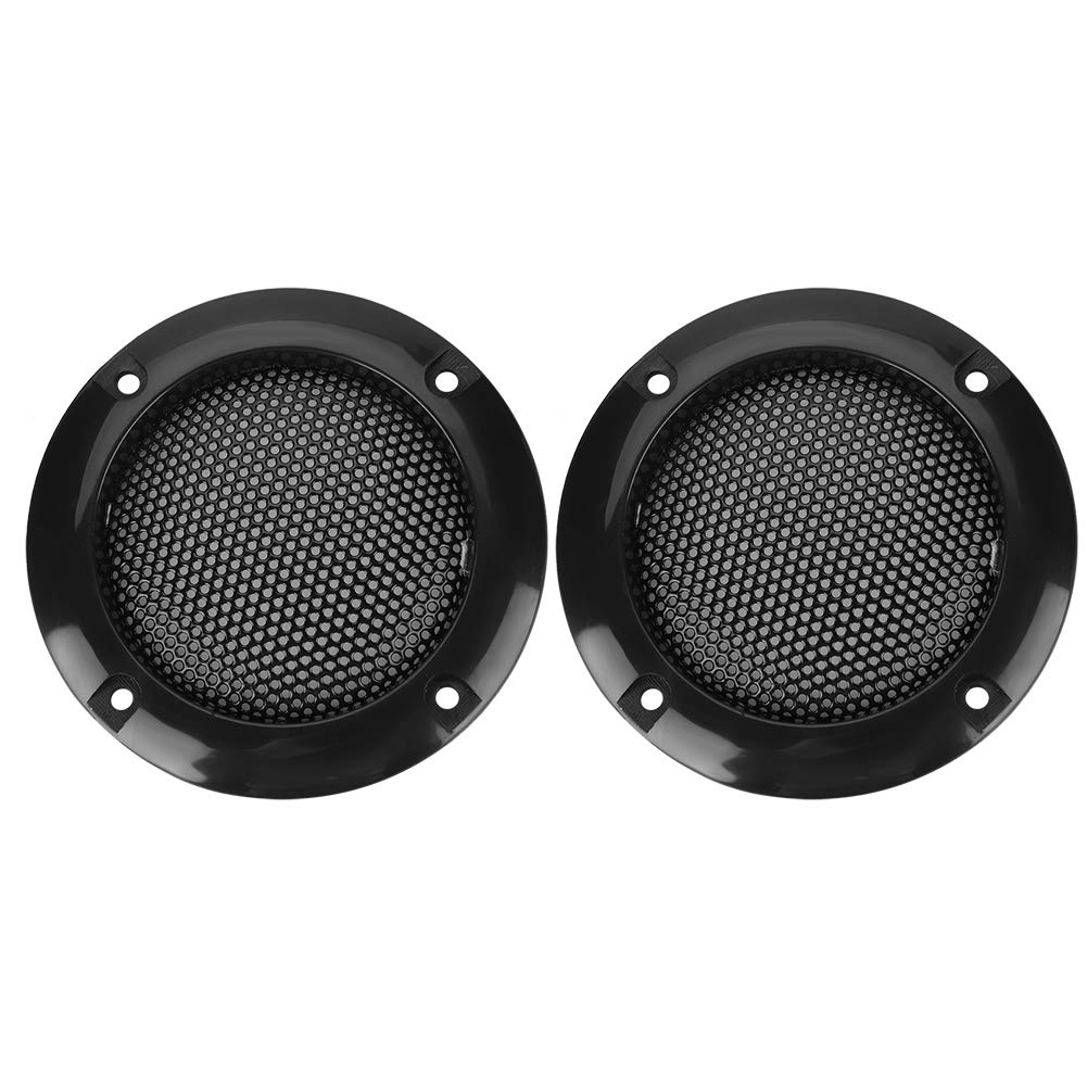 Bewinner 2 Inch Speaker Cover, Speaker Decorative Steel Mesh Circle Car Speaker Protective Mesh Cover Provide for Speakers Car Speakers Outdoor(black)
