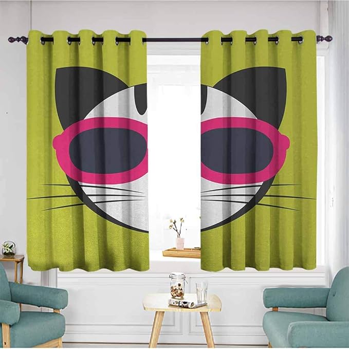 Amazon Duommhome アニマルカーテン 子供用 かわいい手描きイラスト かわいいハリネズミの花 水彩画 リビング ダイニング 寝室用 ペア マルチカラー 55 Wx45 L ラグ カーテン ファブリック オンライン通販