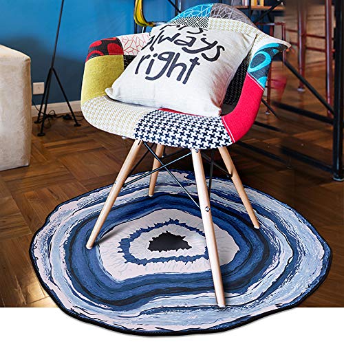 image for Amaping Non-Slip Huge Round Geode Rock Print Rug 23/31 inch for Bathro