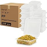 Karat FP-HC77PP-1C 7''x7' PP Hinged Container (Case of 250)