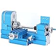 Universal Mini Metal Lathe Machine Motorized Metalworking DIY Tool Benchtop Woodworking for Hobby Science Education Modelmaking W10003M AC100V~240V (24W Lathe)