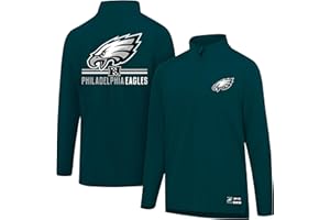 Ultra Game NFL Official Adults Super Soft Quarter Zip Long Sleeve T-Shirt