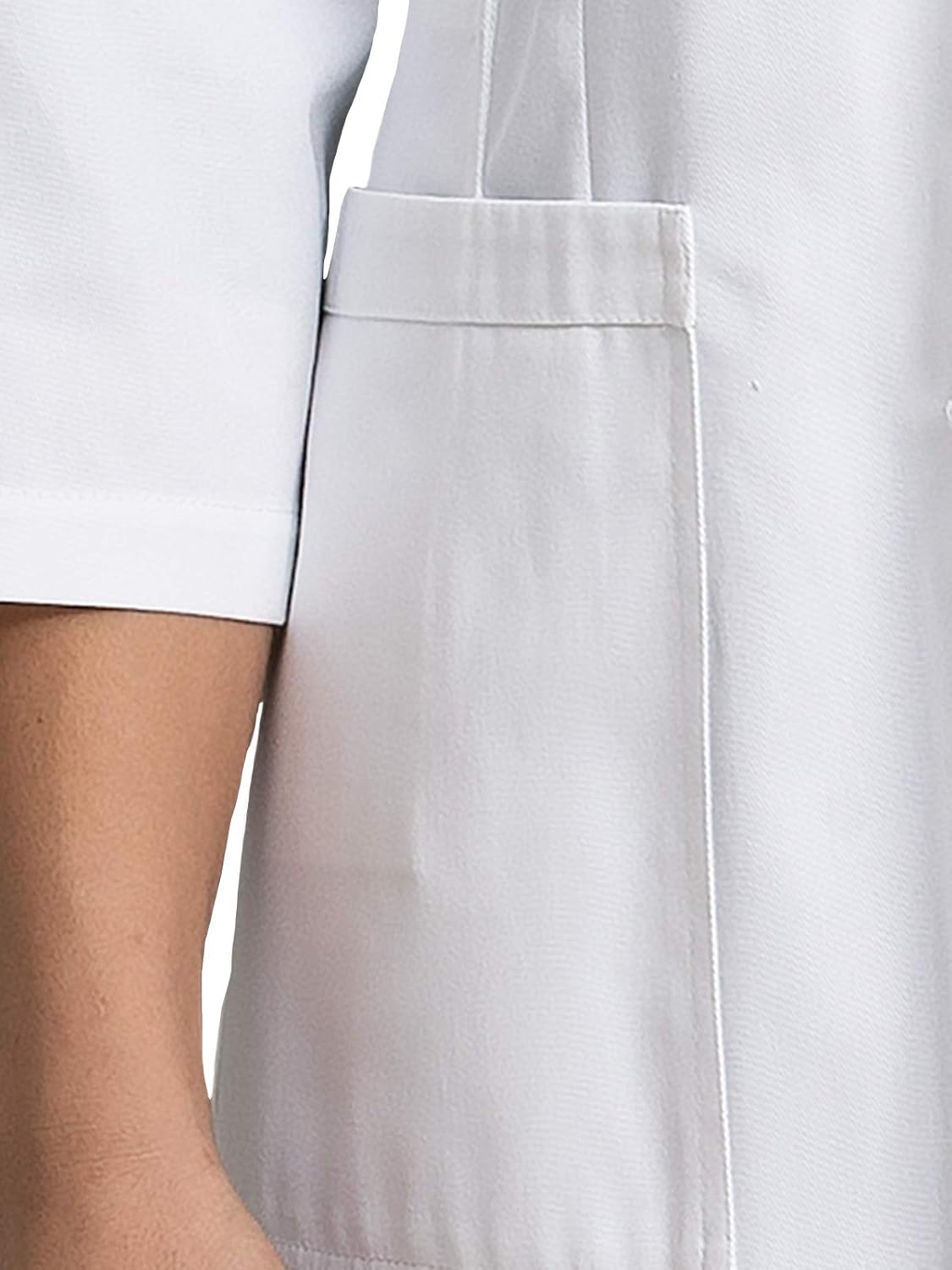 Med Couture Professional Women's Belted Back Mid-Length Lab Coat: Clothing