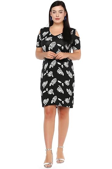 knee length cold shoulder dress