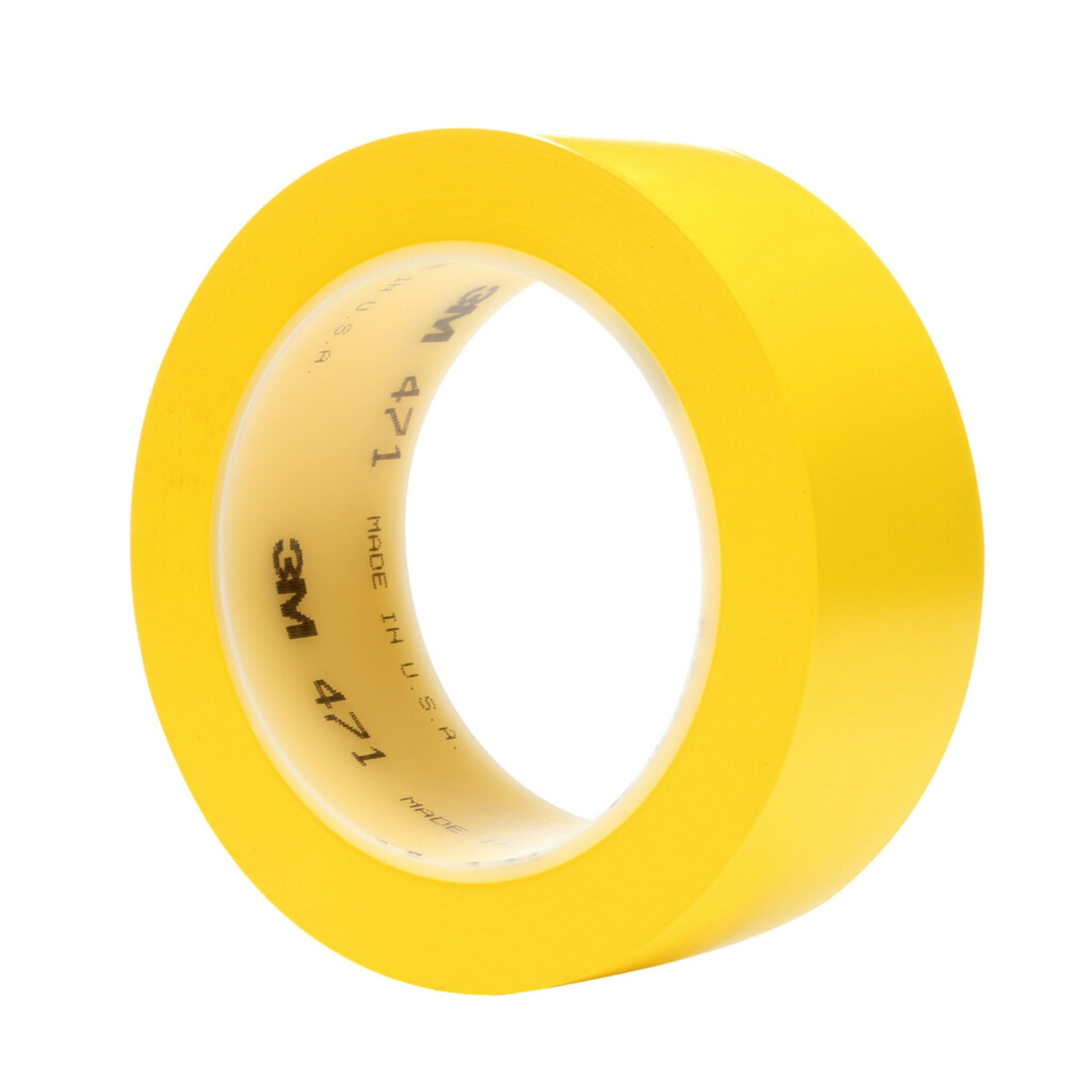 3M Vinyl Tape 471, Floor marking, Safety marking, Clean removal, 50 mm x 33 m, Yellow, Pack of 24