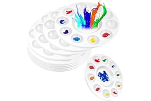 Fstaor Acrylic Paint Palette Trays 20Pcs Plastic Pallets for Kid, Adult, Student Oil Watercolor Craft DIY Art Painting
