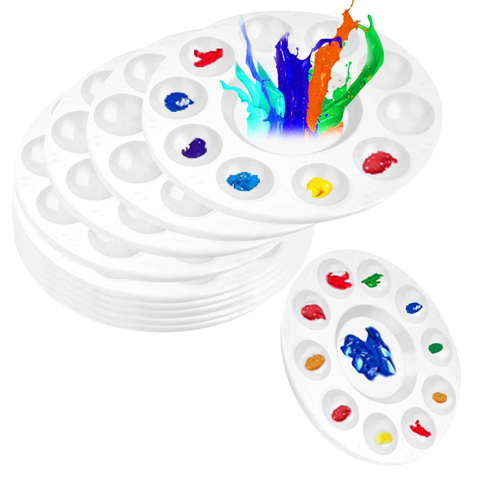 Photo 1 of Fstaor Acrylic Paint Palette Trays 20Pcs Plastic Pallets for Kid, Adult, Student Oil Watercolor Craft DIY Art Painting
