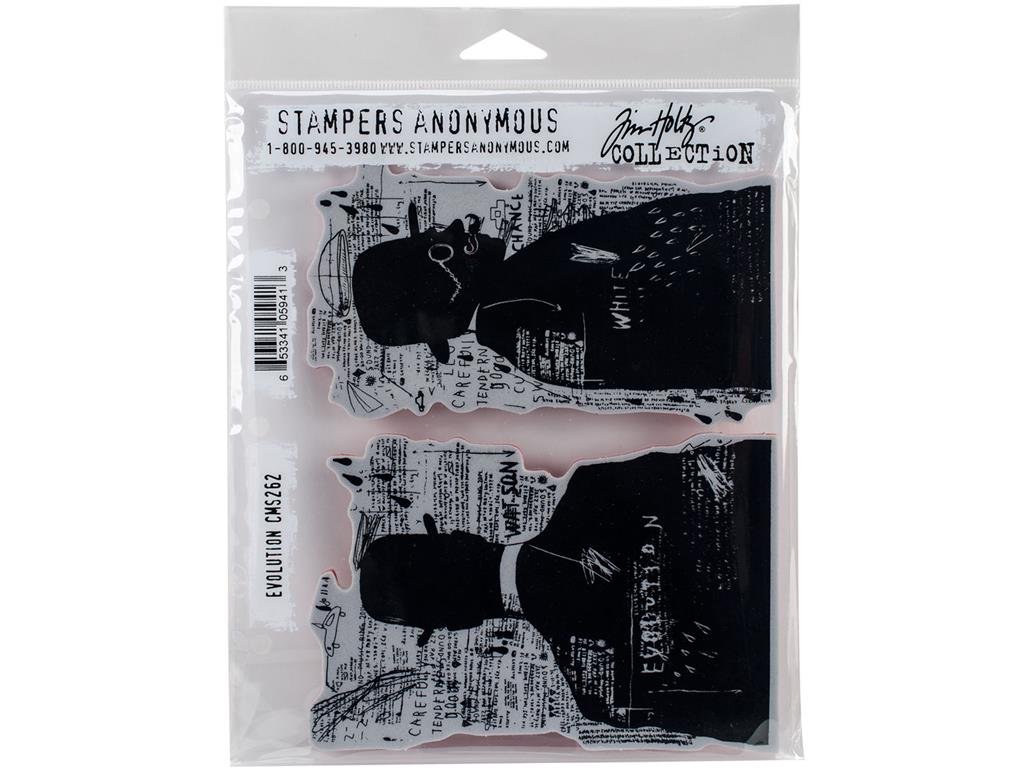 Stampers Anonymous Tim Holtz Cling Stamps 7-Inch x 8.5-Inch-Evolution