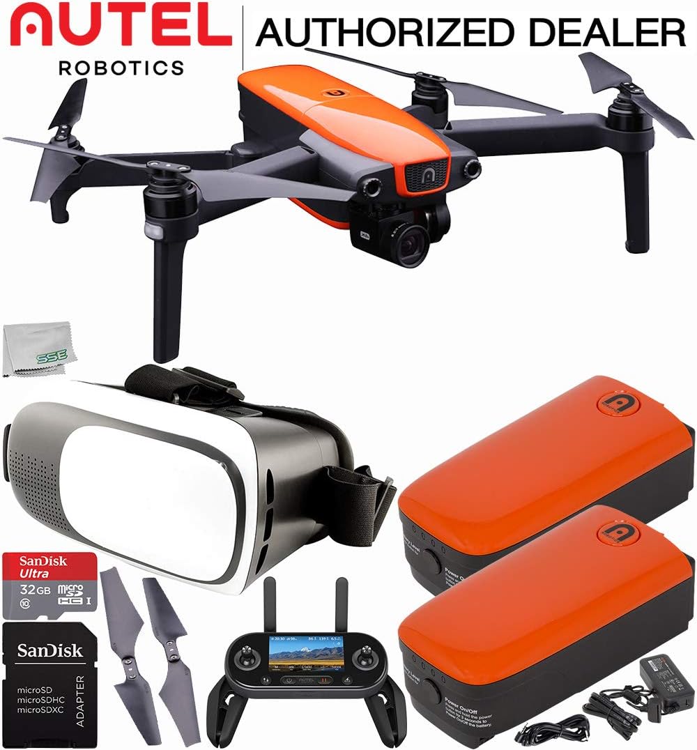 Autel Robotics EVO Foldable Quadcopter with 3-Axis Gimbal Essentials Virtual Reality Bundle