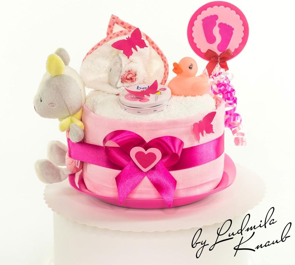 Nuances De Rose Cadeau De Naissance De Bapteme Couchs Pampers Cadeau Pour Bebe De Baby Party Cadeau Original Et Pratique Pour Bebe Fille Gateaux De Couches Le Change