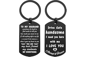 ENGZHI Love My Husband Keychain - Husband Birthday Gift Ideas - Mens Christmas Anniversary Keychain Gifts for Him, Valentines